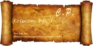 Czipczer Pál névjegykártya